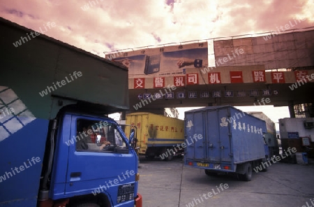 the border to hong kong the city of Shenzhen north of Hongkong in the province of Guangdong in china in east asia. 