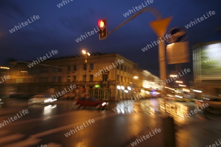 The Down Town of the new and modern City of Warsaw in Poland, East Europe.