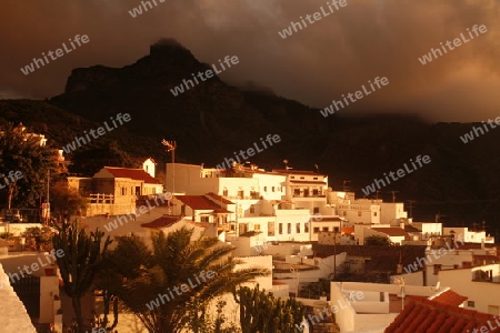 The mountain Village of  Tejeda in the centre of the Canary Island of Spain in the Atlantic ocean.