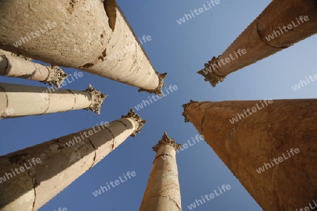 the Roman Ruins of Jerash in the north of Amann in Jordan in the middle east.