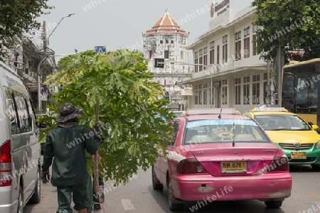 a Taxi on the streets in Banglaphu in the city of Bangkok in Thailand in Southeastasia.