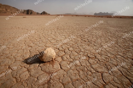 The Landscape of the Wadi Rum Desert in Jordan in the middle east.