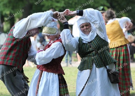 a Summer Festival in a Parc in the old City of Vilnius in the Baltic State of Lithuania,  