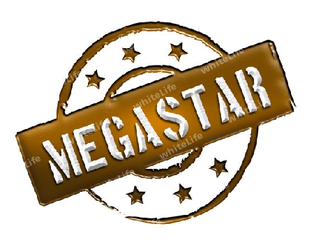 Sign, symbol, stamp or icon for your presentation, for websites and many more named MEGASTAR