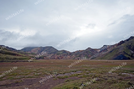 Der S?dwesten Islands, Tal in Landmannalaugar