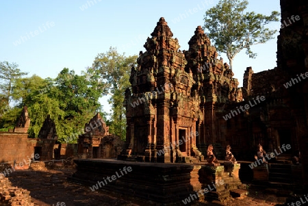 The Tempel Ruin of  Banteay Srei about 32 Km north of the Temple City of Angkor near the City of Siem Riep in the west of Cambodia.