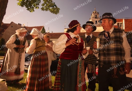 a Summer Festival in a Parc in the old City of Vilnius in the Baltic State of Lithuania,  