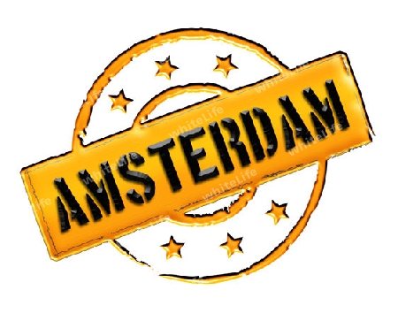 Sign and stamp for your presentation, for websites and many more named Amsterdam