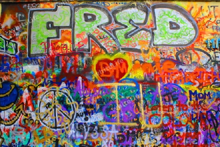 John Lennon Mauer in Prag / John Lennon Wall in Praha