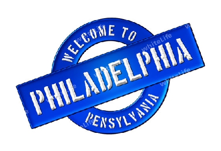 Illustration of WELCOME TO PHILADELPHIA as Banner for your presentation, website, inviting...