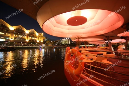 Asien, Suedost, Singapur, Insel, Staat, Stadt, City, Skyline, Zentrum, Clark Quay, Nachtleben, Night Live, Architektur, Promenade, Vergnuegungsviertel, Abend, Nacht, Restaurant,  Bar, Singapore River,  