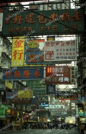 the road szene in central Hong Kong in the south of China in Asia.