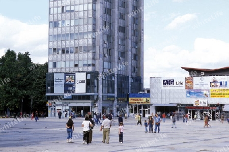 the city centre of the town of Dobrich in the east of in Bulgaria in east Europe.