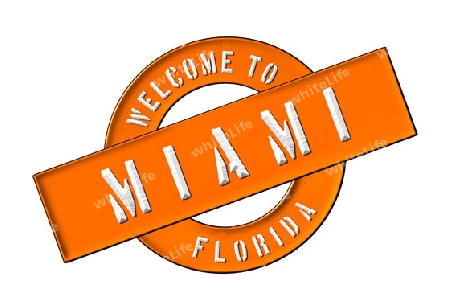 Illustration of WELCOME TO MIAMI as Banner for your presentation, website, inviting...