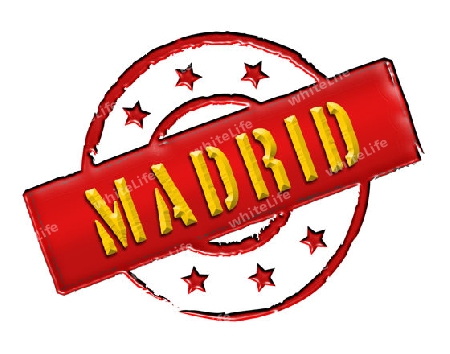 Sign and stamp for your presentation, for websites and many more named Madrid