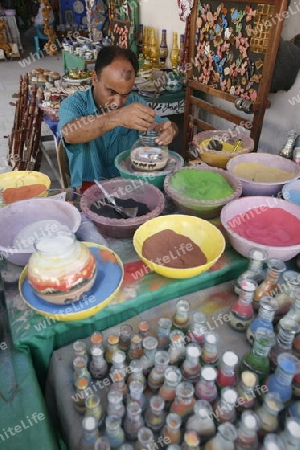 a sandbottle production in the city of Aqaba on the red sea in Jordan in the middle east.