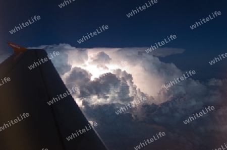 Thunderstorm seen from a plane