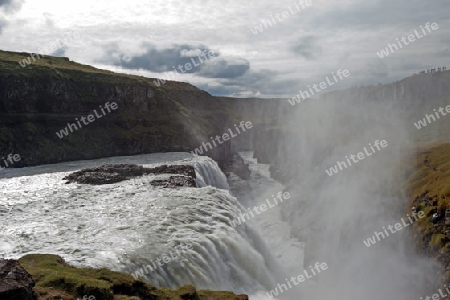 Der S?dwesten Islands, Der "Goldene Wasserfall" Gulfoss im "Goldenen Zirkel"