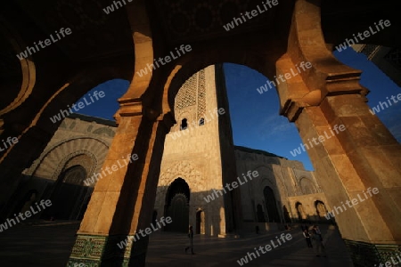 The Hassan 2 Mosque in the City of Casablanca in Morocco , North Africa.