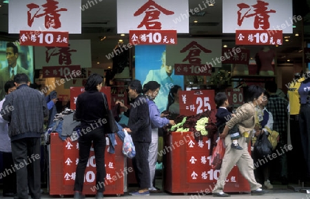 a market street in the city of Shenzhen north of Hongkong in the province of Guangdong in china in east asia. 