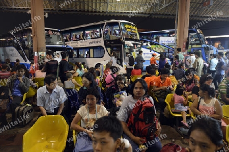 Der Bus Bahnhof Mor Chit in der Hauptstadt Bangkok von Thailand in Suedostasien.