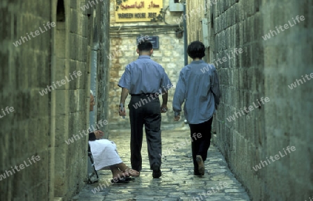 Auf dem Souq oder Markt in der Altstadt von Damaskus in der Hauptstadt von Syrien.