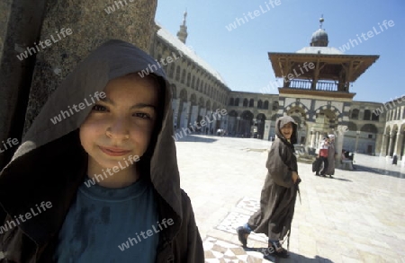 Die Umayyad Moschee in der Hauptstadt Damaskus in Syrien im Nahen Osten.