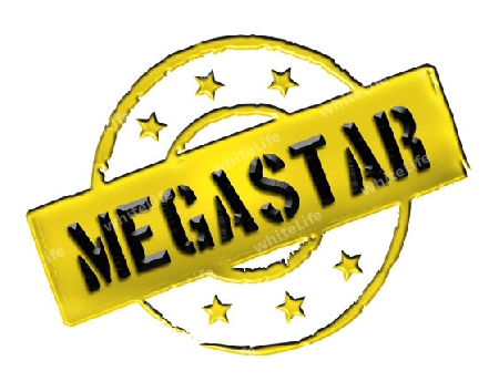 Sign, symbol, stamp or icon for your presentation, for websites and many more named MEGASTAR