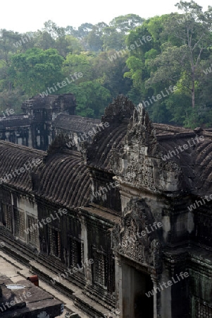 The Angkor Wat in the Temple City of Angkor near the City of Siem Riep in the west of Cambodia.