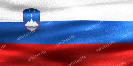 3D-Illustration of a Slovenia flag - realistic waving fabric flag.