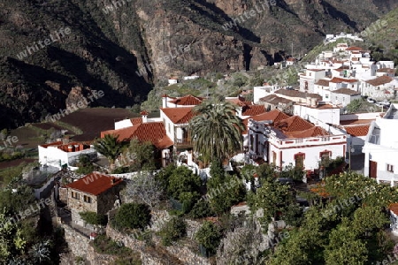 The mountain Village of  Tejeda in the centre of the Canary Island of Spain in the Atlantic ocean.