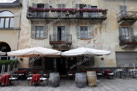 The old Town of Cannobio on the Lago maggiore in the Lombardia  in north Italy. 