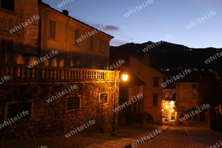 The Square in the Fishingvillage of Orta on the Lake Orta in the Lombardia  in north Italy. 