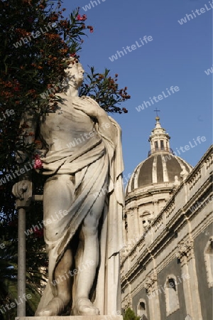 the Dom Sant Agata at the Piazza del Duomo in the old Town of Catania in Sicily in south Italy in Europe.