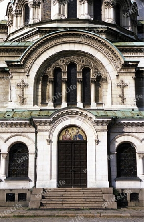 The Nevski church in the city of Sofia in Bulgaria in east Europe.