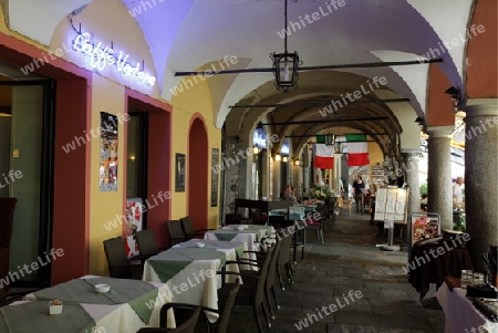 The old Town of Cannobio on the Lago maggiore in the Lombardia  in north Italy. 