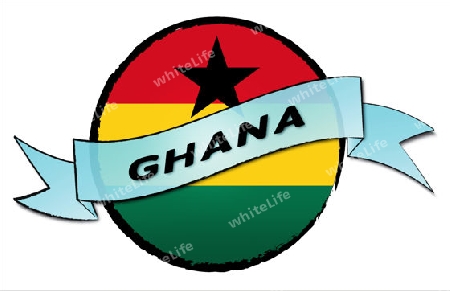 Circle Land GHANA - your country shown as illustrated banner for your presentation or as button...