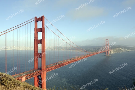 Golden Gate Bridge im Abendlicht , San Francisco, Kalifornien , USA