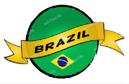 Circle Land BRAZIL - your country shown as illustrated banner for your presentation or as button...