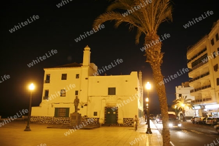 The old town of the City of Arrecife on the Island of Lanzarote on the Canary Islands of Spain in the Atlantic Ocean. on the Island of Lanzarote on the Canary Islands of Spain in the Atlantic Ocean.
