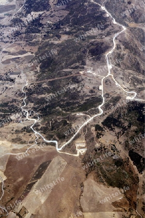 the air view allround the east part of Sicily near the Town of Catania in Sicily in south Italy in Europe.