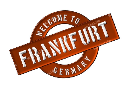 Illustration of WELCOME TO FRANKFURT as Banner for your presentation, website, inviting...