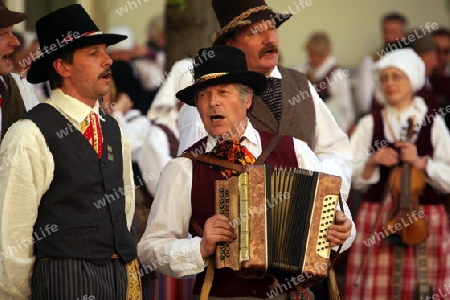 a Summer Festival in a Parc in the old City of Vilnius in the Baltic State of Lithuania,  