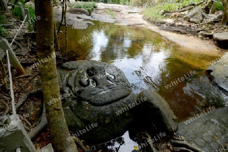 The Tempel Ruin of  Kbal Spean 50 Km northeast of in the Temple City of Angkor near the City of Siem Riep in the west of Cambodia.