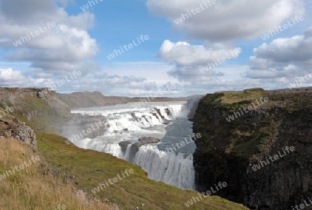 Der S?dwesten Islands, Der "Goldene Wasserfall" Gulfoss im "Goldenen Zirkel"