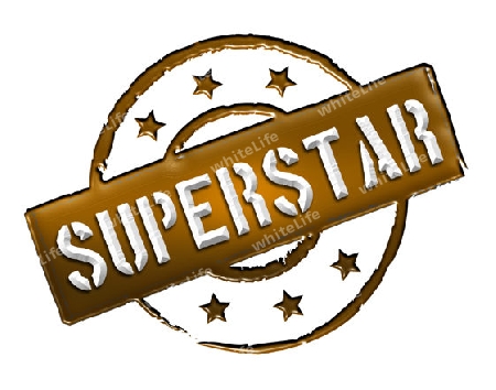 Sign, symbol, stamp or icon for your presentation, for websites and many more named SUPERSTAR