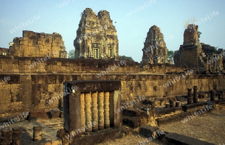 the Pre Rup temple in Angkor at the town of siem riep in cambodia in southeastasia. 