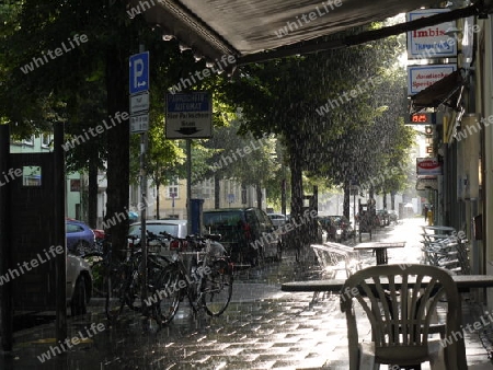 Sommerschauer in der Stadt