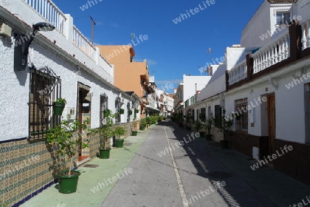 Gasse in La Cala de Mijas, Andalusien