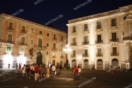 the city centre in the old Town of Catania in Sicily in south Italy in Europe.